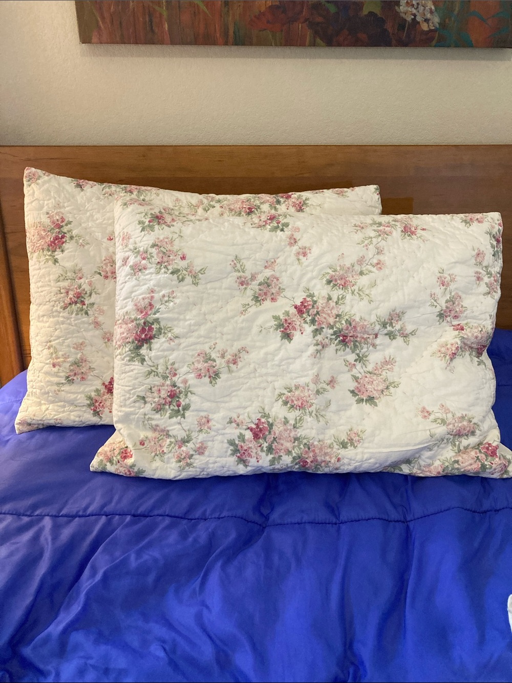 Simply Shabby Chic Quilted Pillow Shams White with Pink Roses Set of 2 by Target
